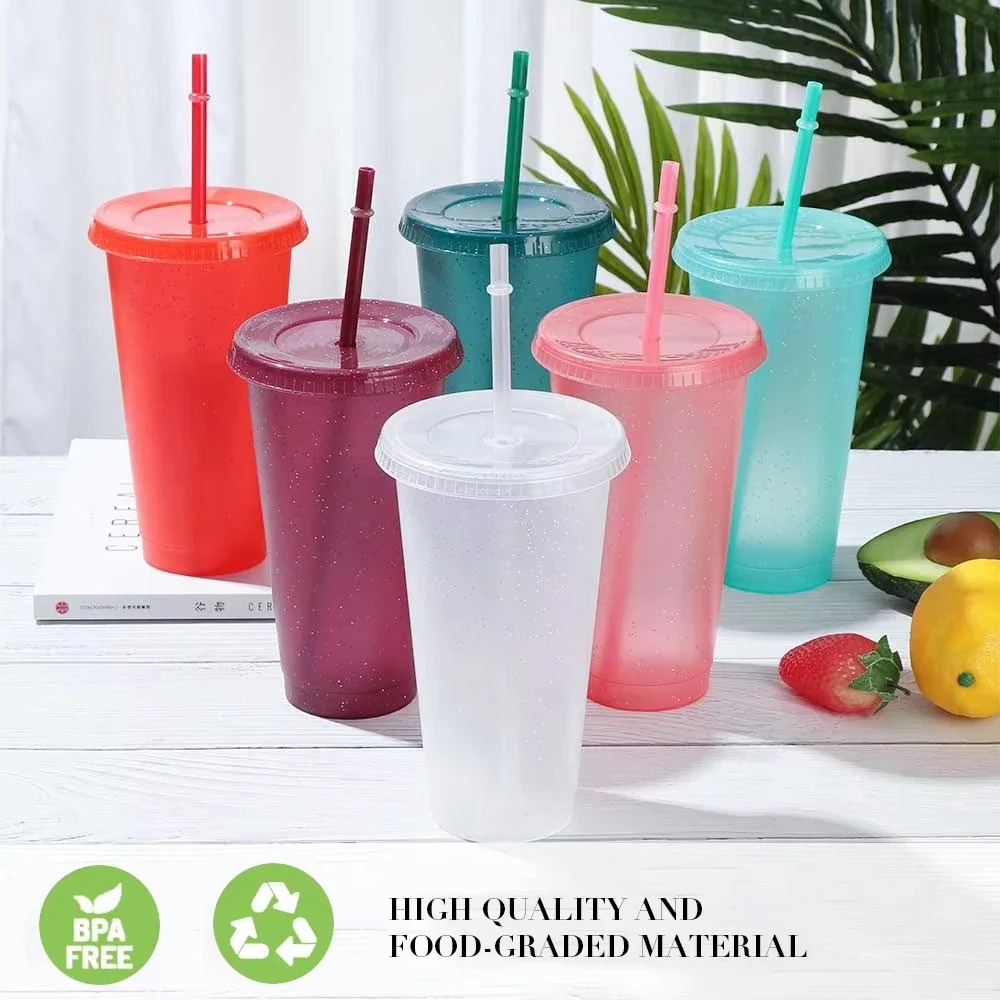 Training Cup Straw - Copos de glitter para festa de