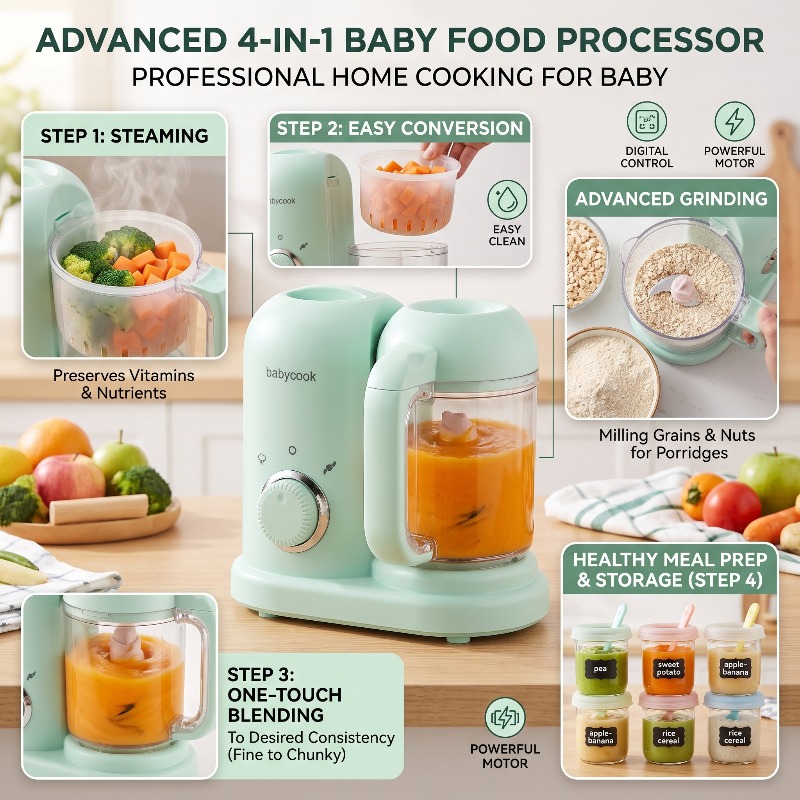 Baby Food Maker And Steamer - Processador de Alimentos para Bebês Automático