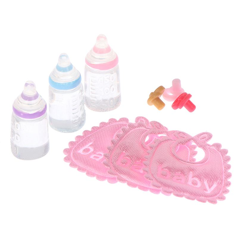 Baby Food Pacifier - Miniatura Mamadeiras e Chupeta Bibs Set,